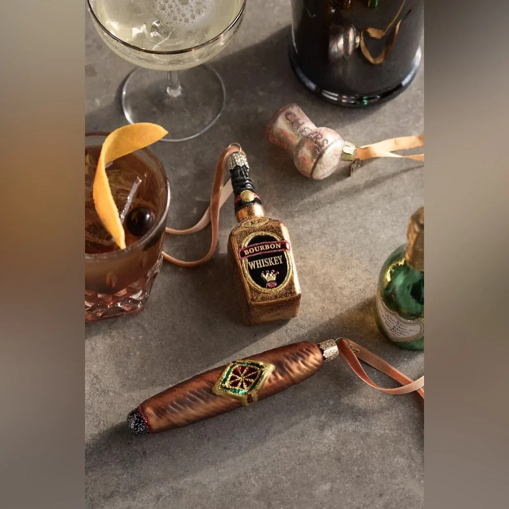 Anthropologie Glass Cigar Ornament